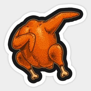 Dabbing Turkey Thanksgiving Shirt Funny Roast Turkey Dab Sticker